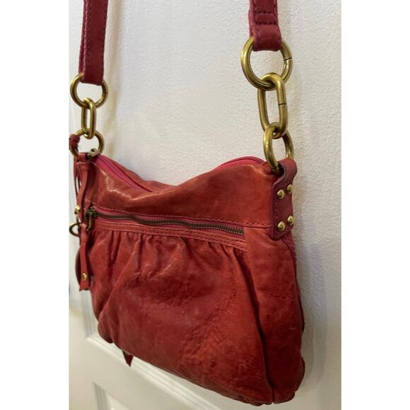 Fossil crossbody bag red leather crossbody - Picture 4 of 11